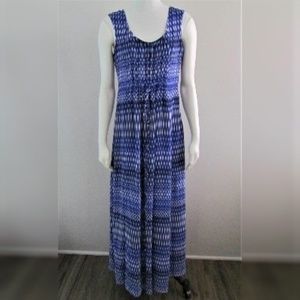 Calvin Klein Blue Ikat Print size 10 Maxi Dress